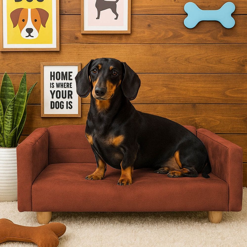 Sofazinho Cama Pet Baby Hanna Luxo Suede Terra Cota