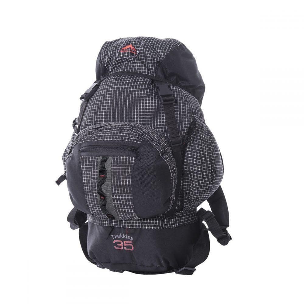 0035 - Mochila Trekking 35 - Quadriculado Com Preto