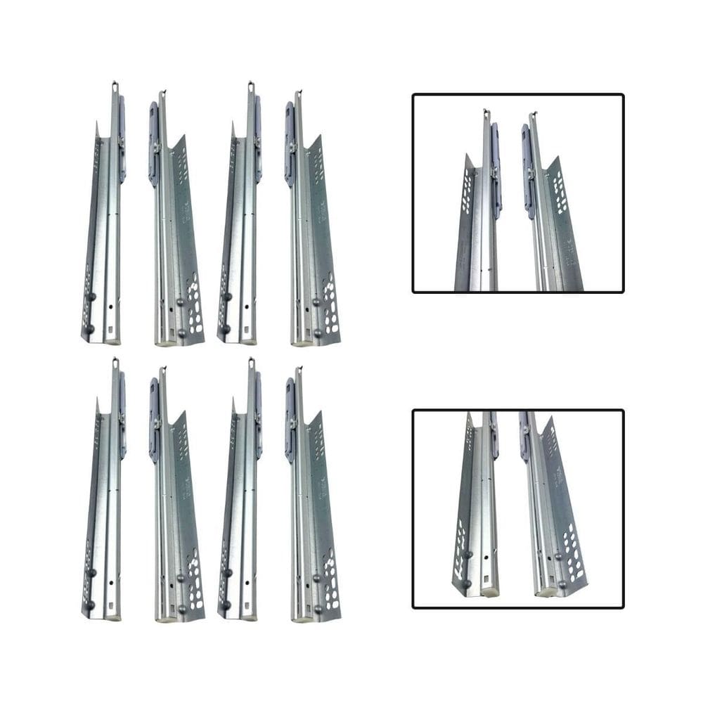 4 Corrediça Telescópica Oculta Invisível Amortecedor 30Cm