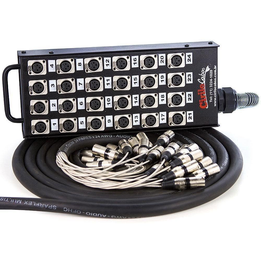 Medusa 24 Vias Montada Com Conectores Cirilo Cabos 35 Metros