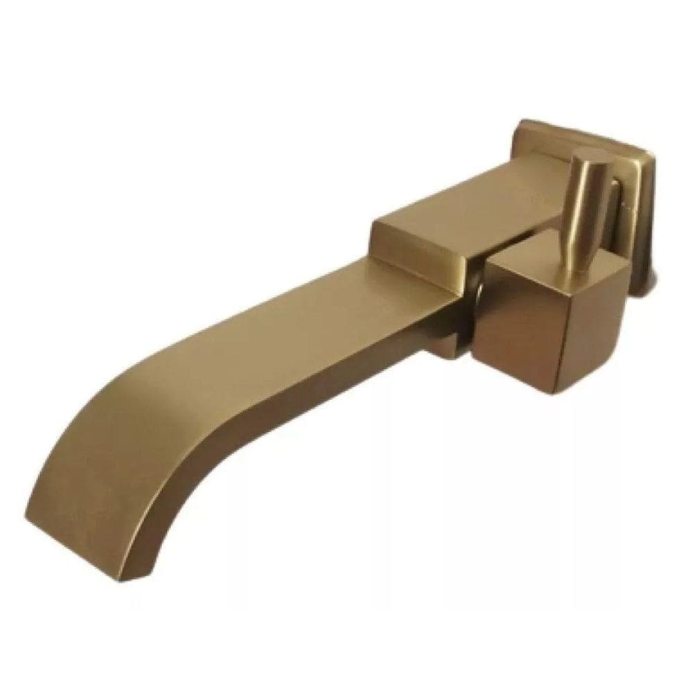 Torneira Banheiro De Parede Design Dourado Escovado Simples