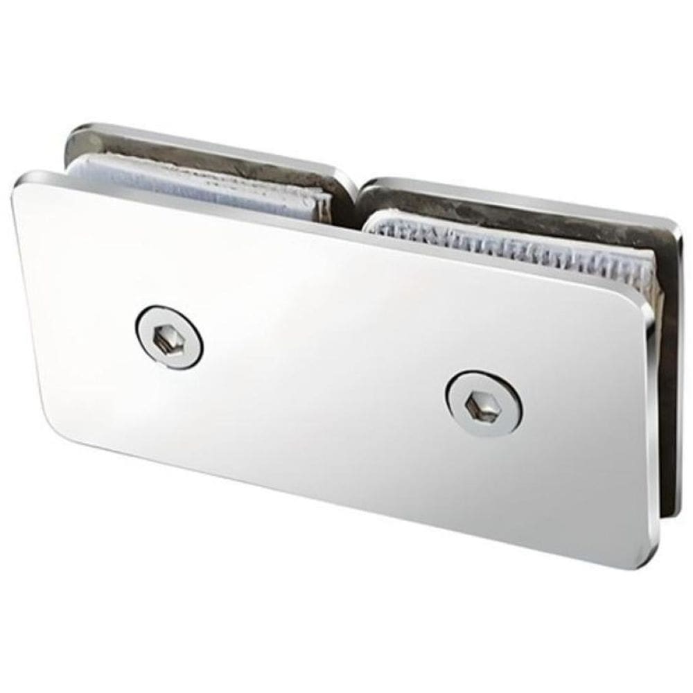 União De Vidros 180º Vidro/Vidro Aço Inox Suporte V/V Steel
