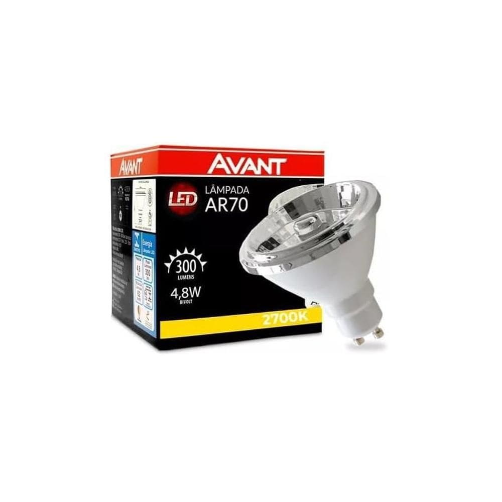 Lâmpada Ar70 4,8W Bivolt Gu10 2700K Luz Amarela Avant