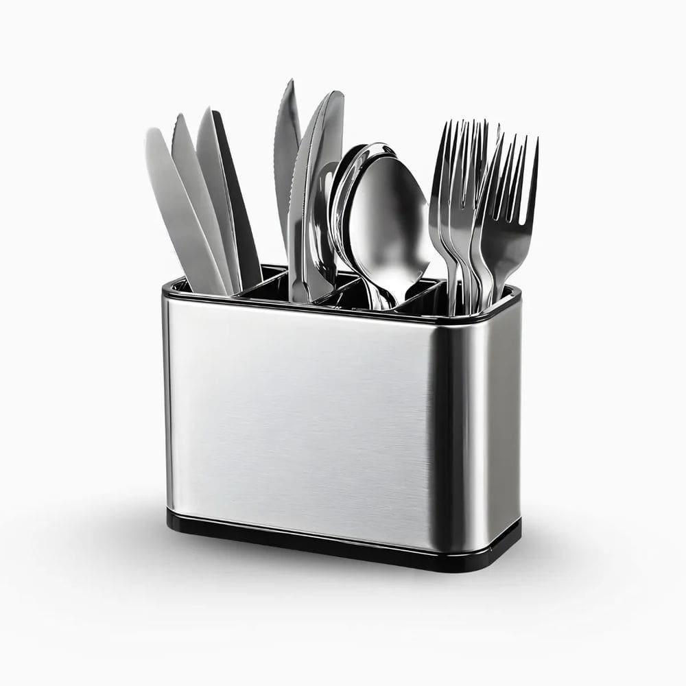 Dispenser Organizador Porta Talher Inox 4 Divisórias
