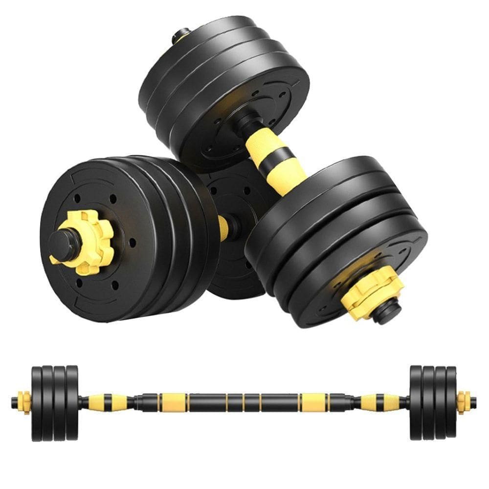 Kit Halteres 3 Em 1 Peso Musculação Até 40Kg Ajustável Preto
