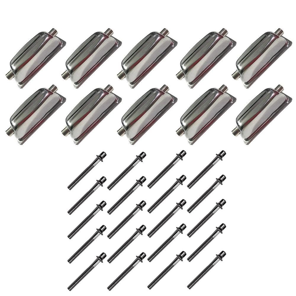 Kit 10 Canoas Tom Caixa Cromo 18.5 + 20 Parafusos 51X 6Mm M6