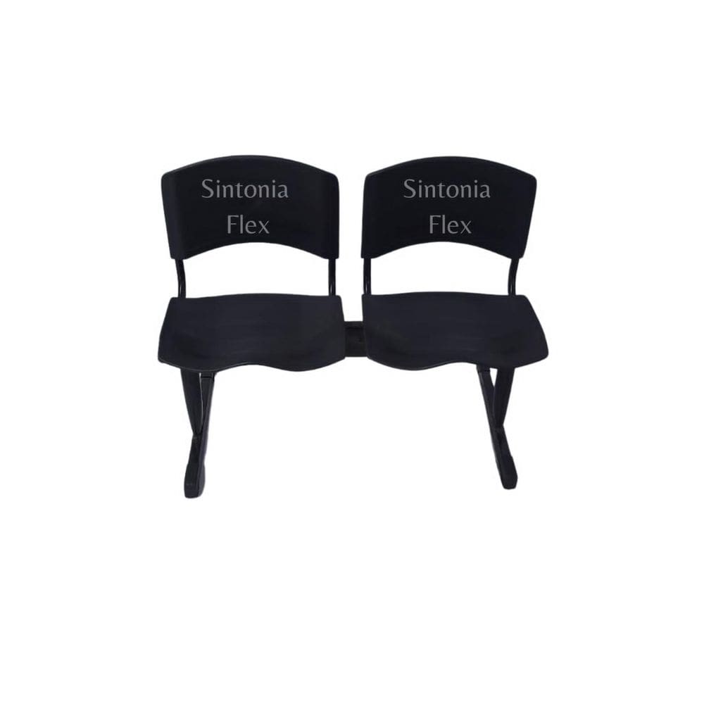 Longarina Iso 02 Lugares Igrejas Recepção Consultórios Preta