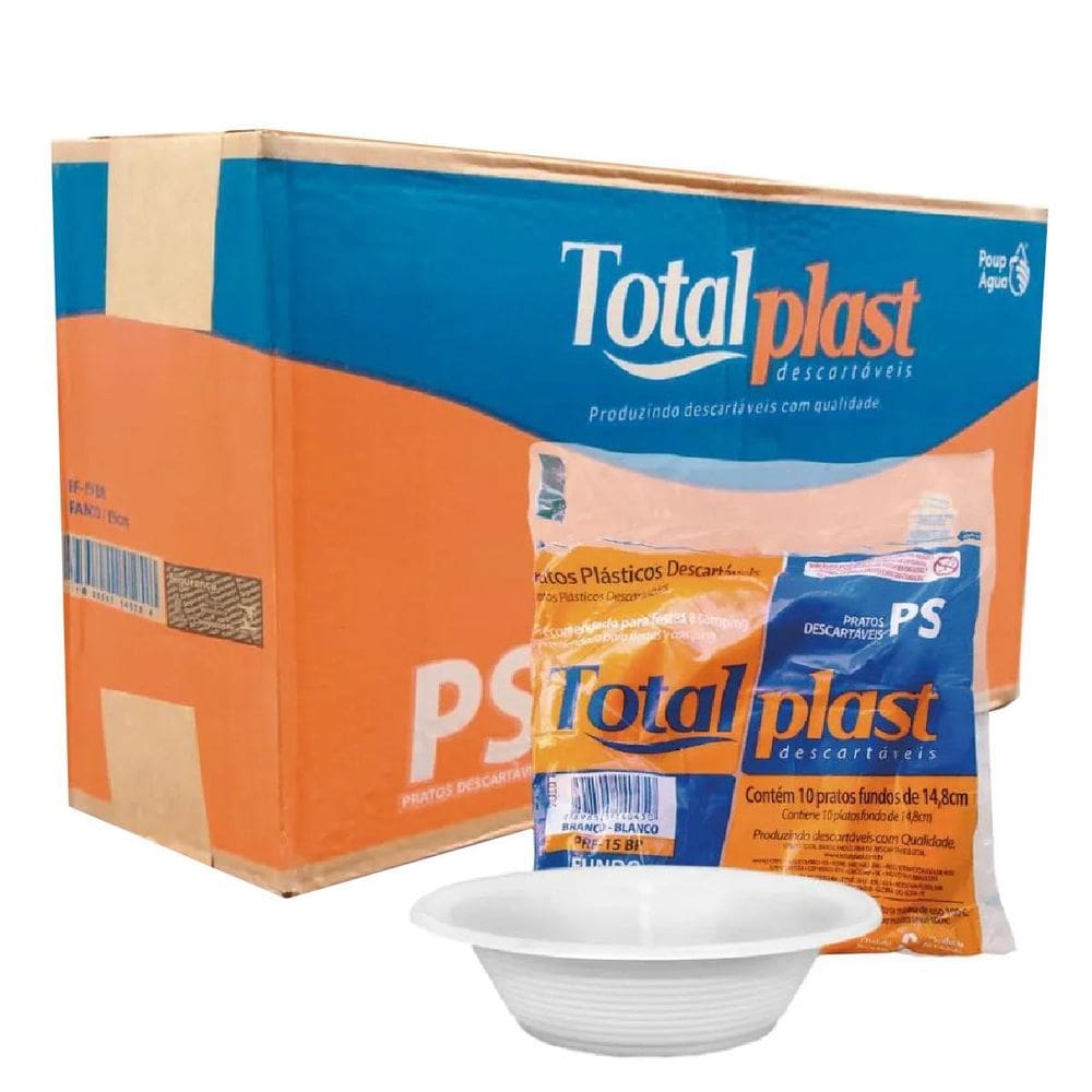 Prato Descartável Cumbuca Fundo 15Cm Sobremesa C/500 Branco