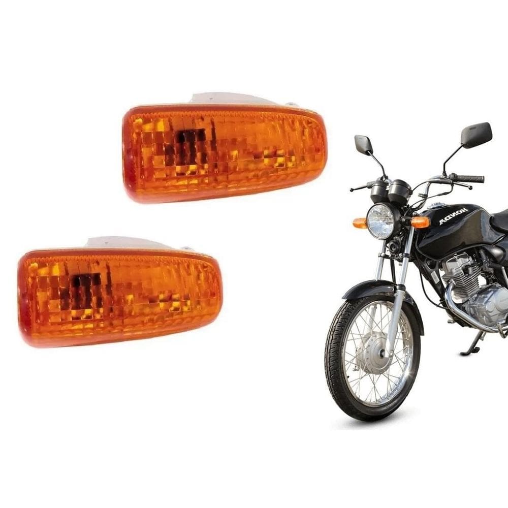 Par Lente Pisca Laranja Cg Titan Fan Cbx Twister Cb Xre 300