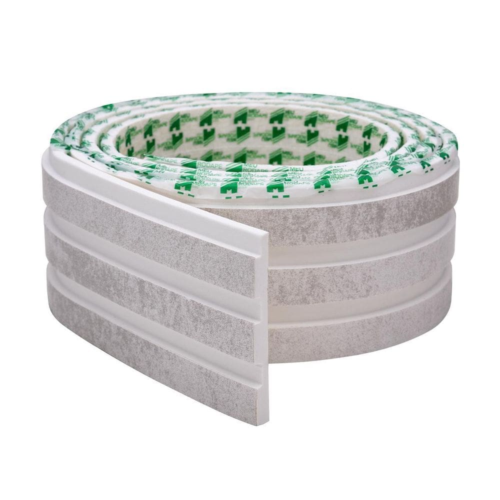 1M Painel Ripado Eva Laminado Autocolante 10Cm Urban White