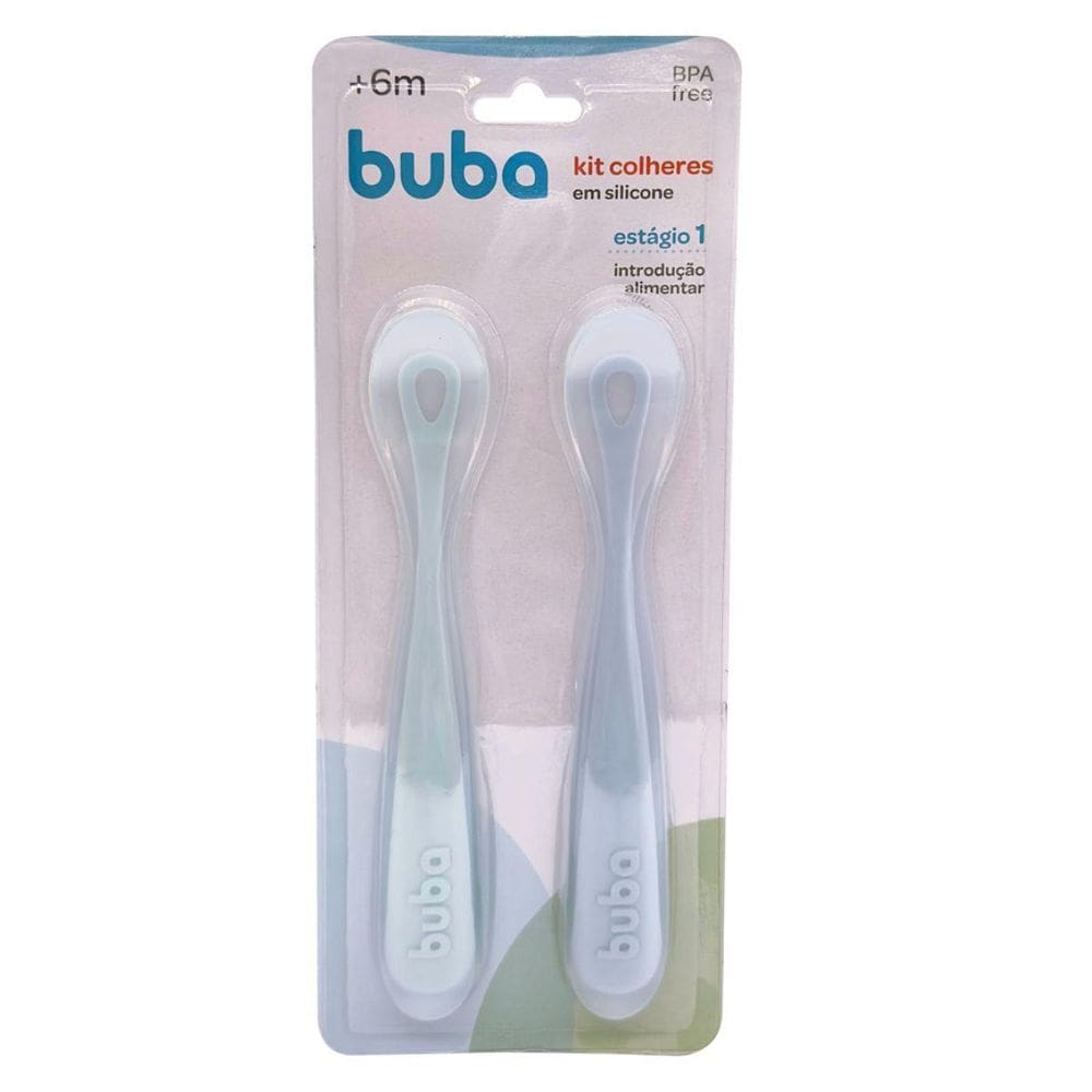 Kit 2 Colheres Estágio 1 Em Silicone 18827 - Buba