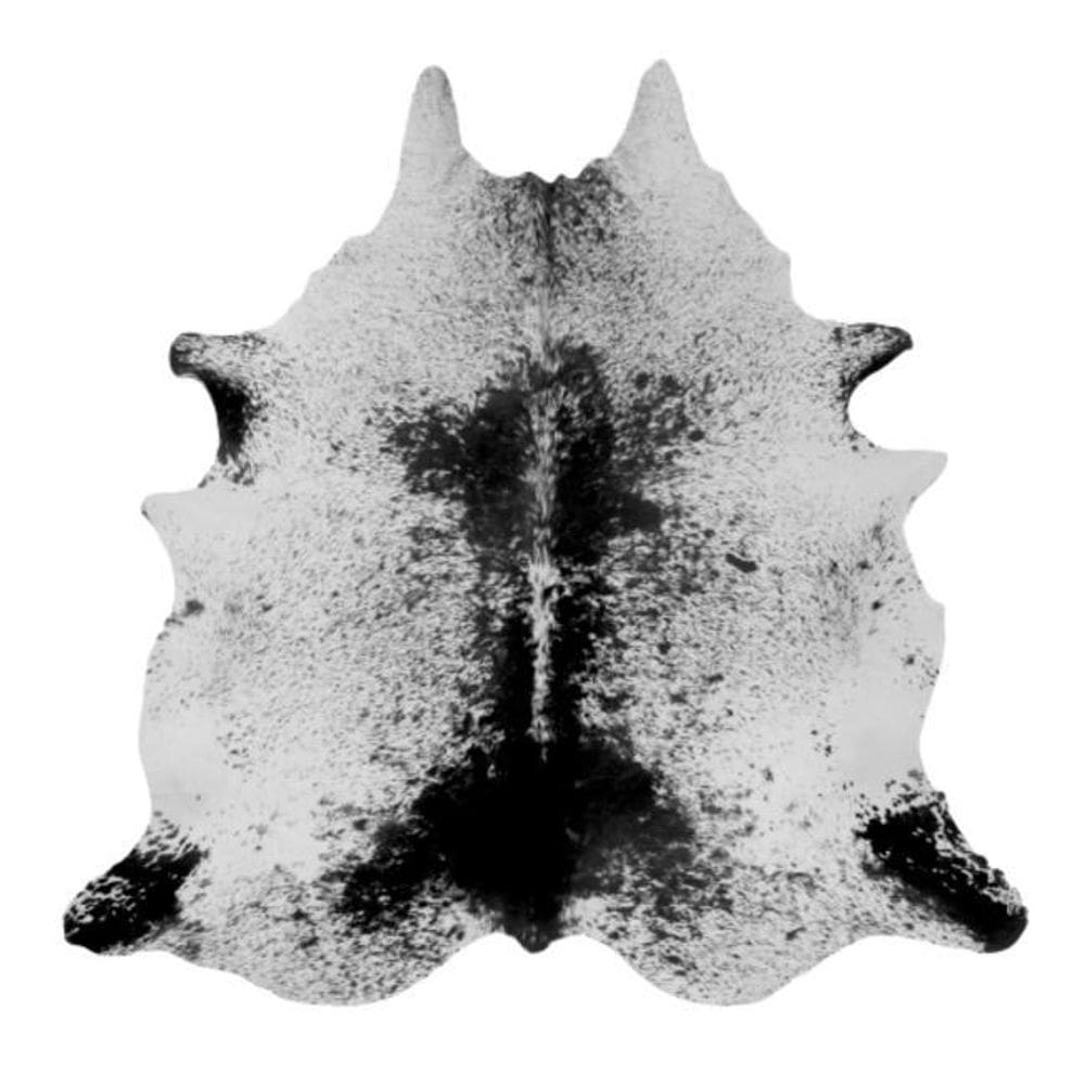 Tapete de Couro - Preto e Branco  Salpicado - Grande