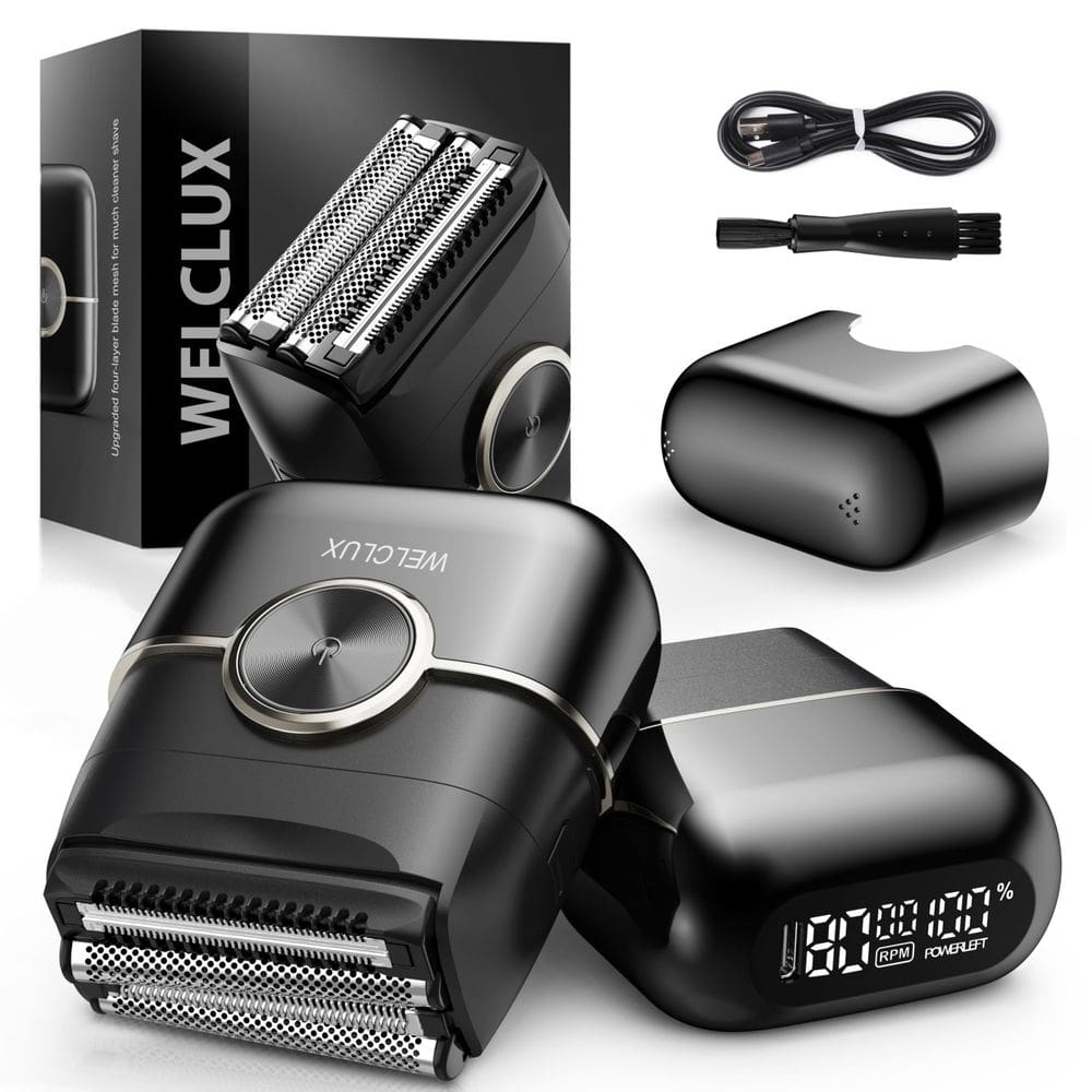 Máquina de barbear elétrica Welclux Upgrade Mini para homens com 4 lâminas