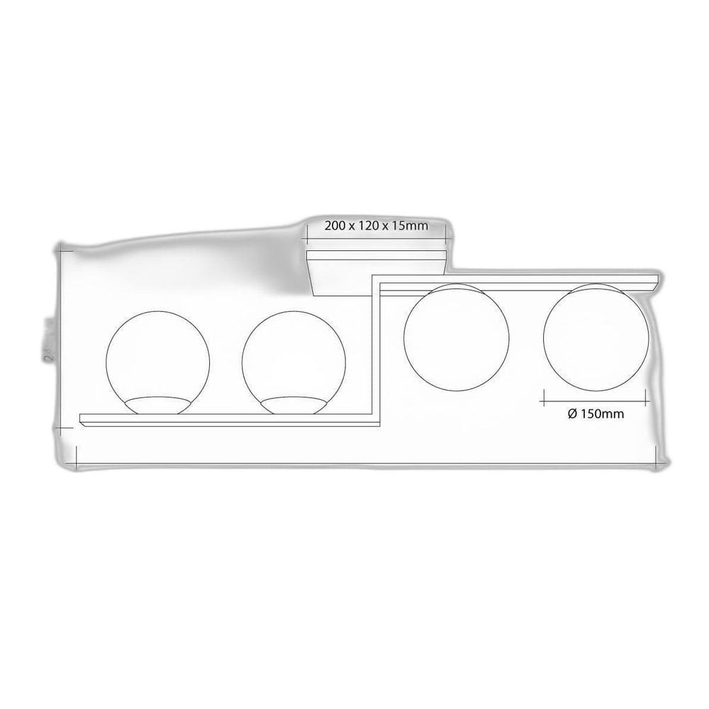 Lustre Plafon Havana 4 Startec Preto 82Cm - Alumínio E Vidro