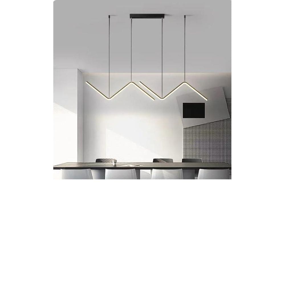 Pendente De Led Moderno Ilha Bancada Mesa Jantar Zig Zag