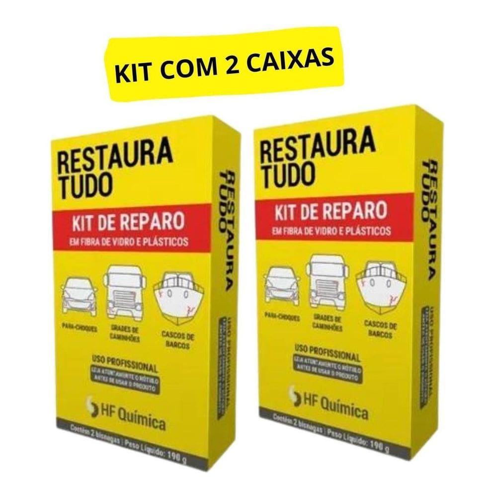 Kit 2 Restauratudo Reparo Cola Parachoque Vedachoque 190Gr