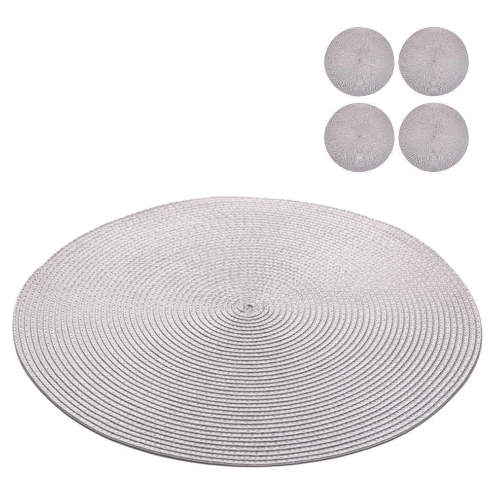 Jogo Americano 4 Lugares Redondo Sousplat Mesa Posta 38Cm