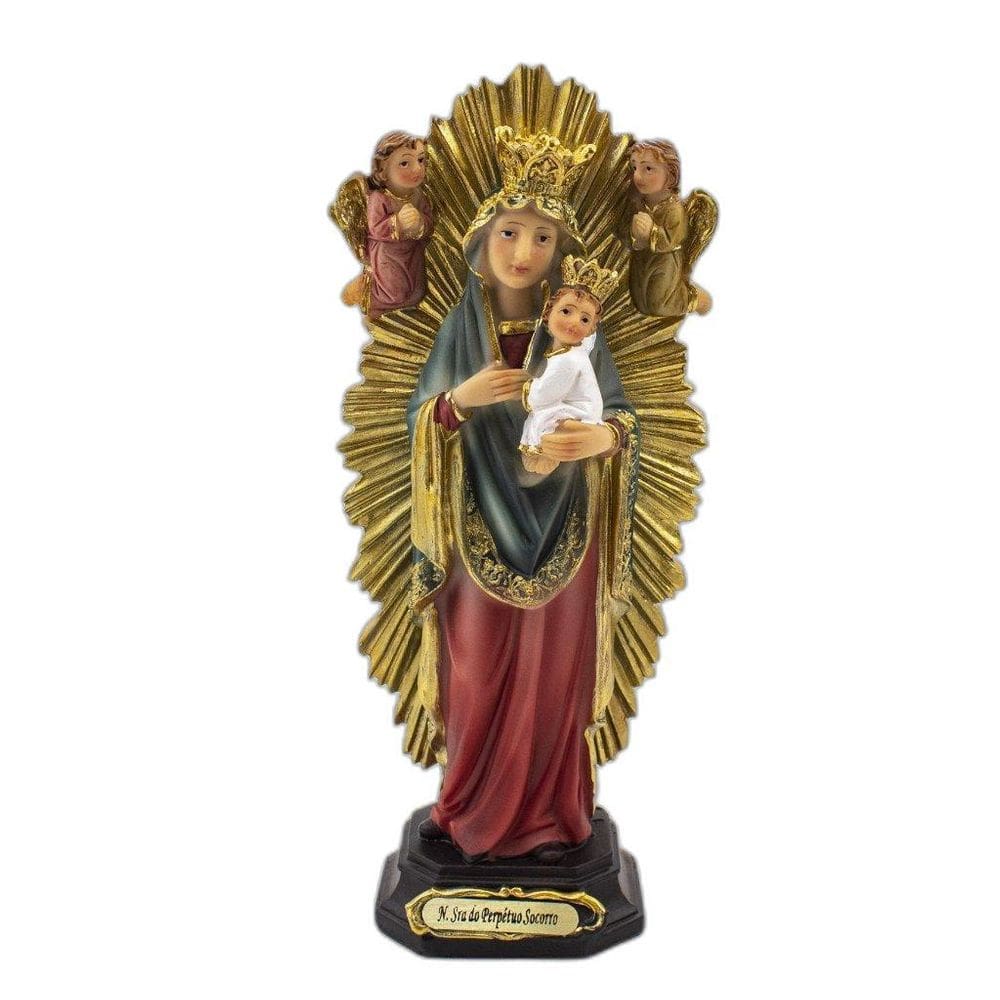 Imagem Nossa Senhora Perpétuo Socorro Importada Resina 20Cm