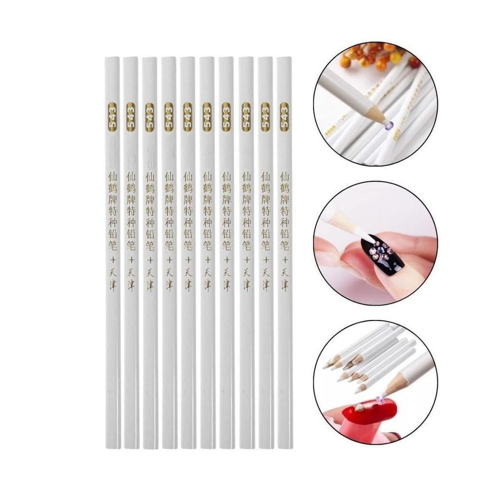 Kit 10 Lápis Pega Strass Pedraria Unhas Manicure Nail Art