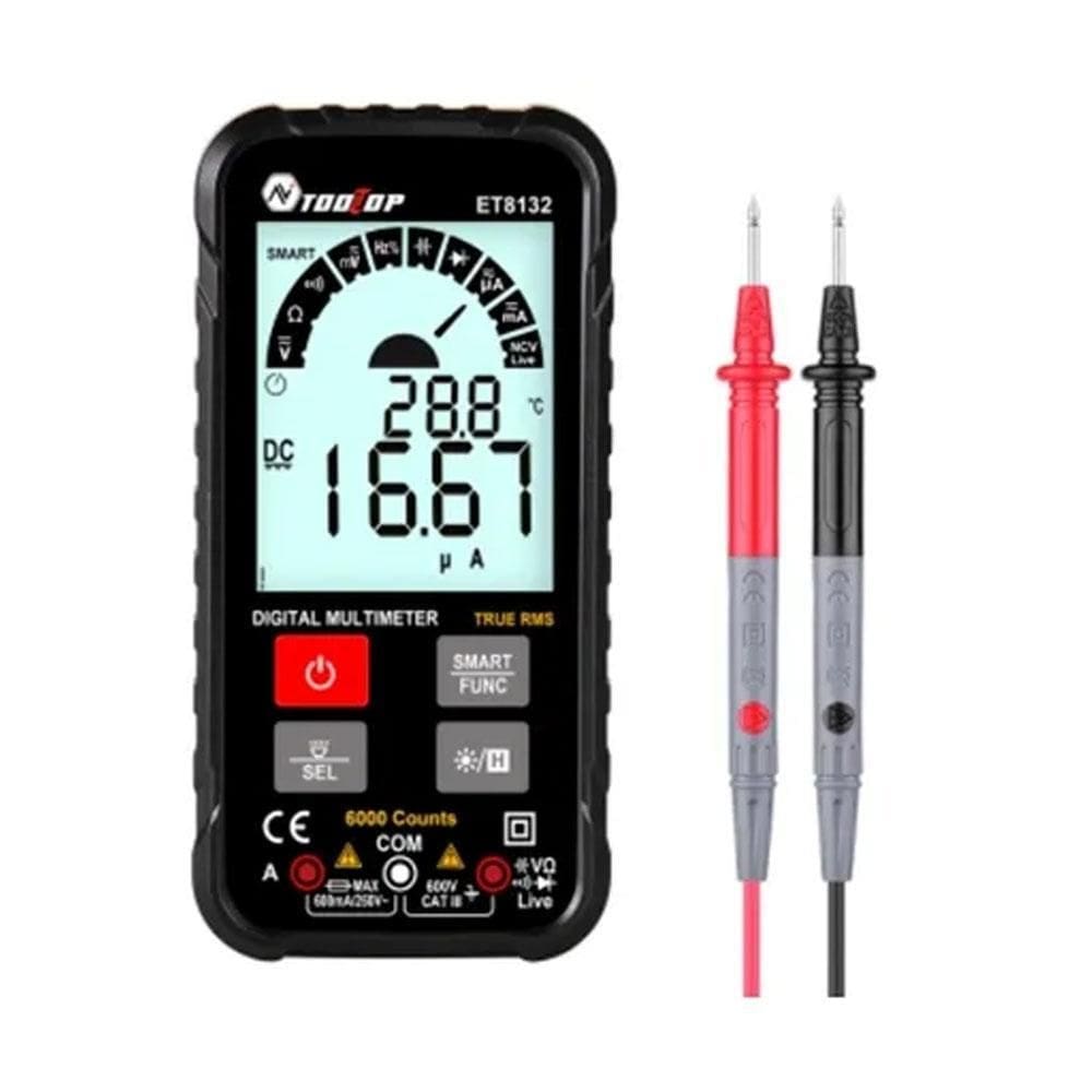 Multímetro Tooltop Et8132 600V True Rms Tela 2,88 Espess