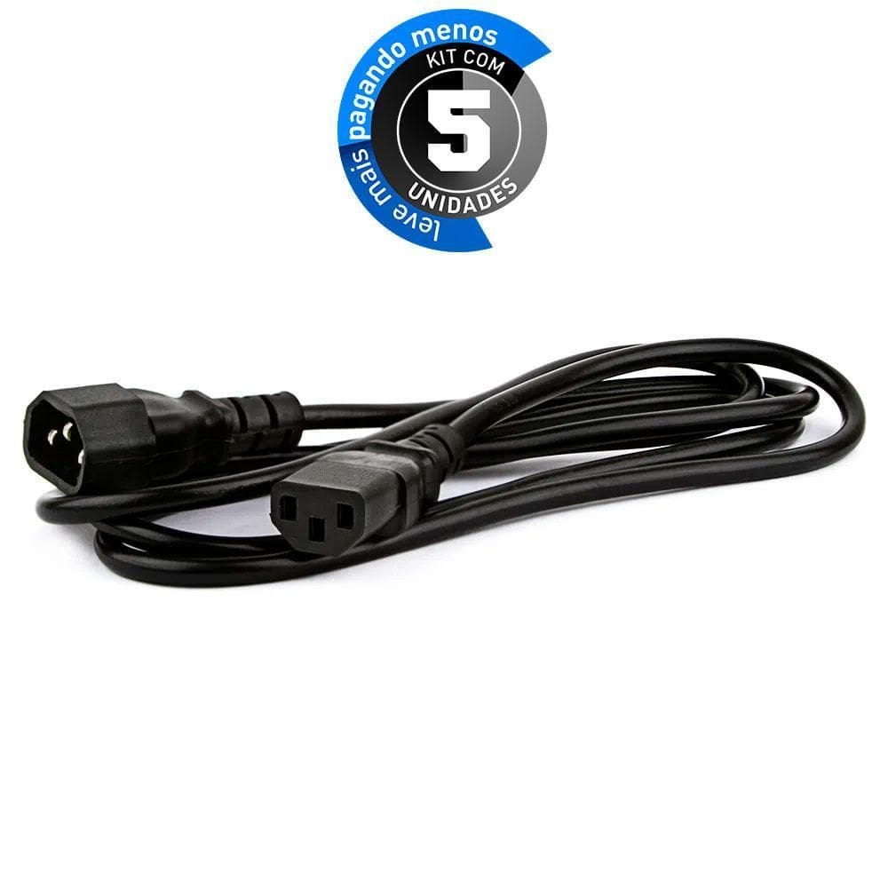 Extensão Cabo De Força - 1,5 Mt - Kit 5