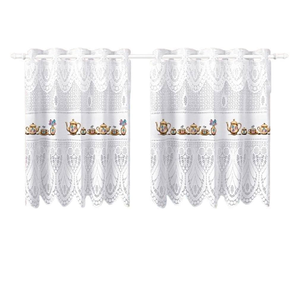 Cortina Pia Vitro Stilo Renda Cozinha 1,60X0,80 Alt