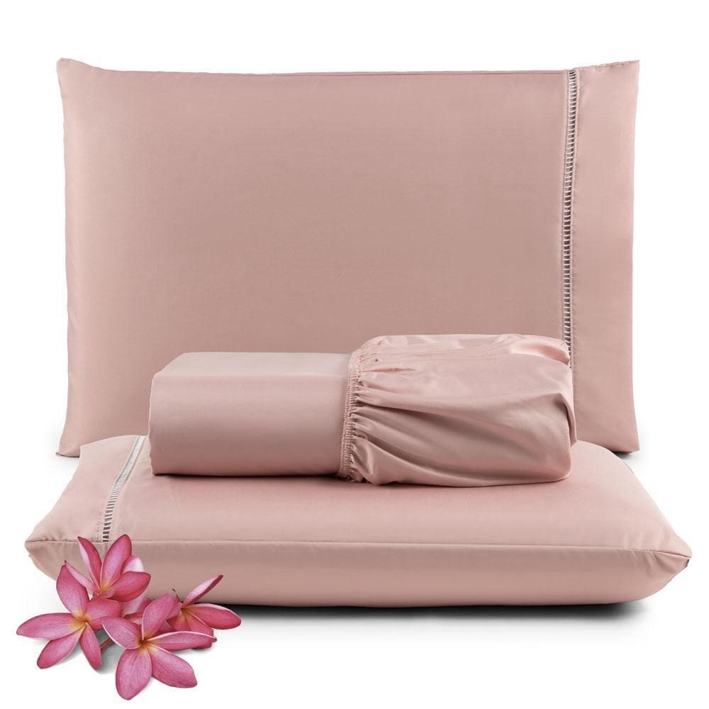 Jogo Cama Lençol Unique King 400 Fios Rosê