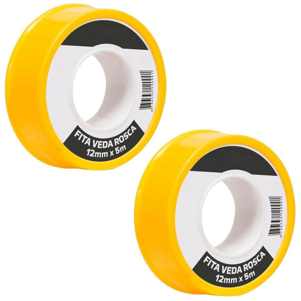 Fita Veda Rosca Teflon 12Mm X 5M Kit 02 Un