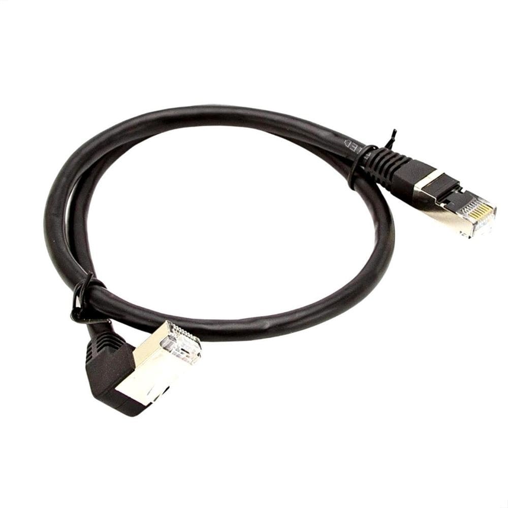 Cabo De Rede Cat7 Plug 90 Graus Para Baixo - 50 Cm