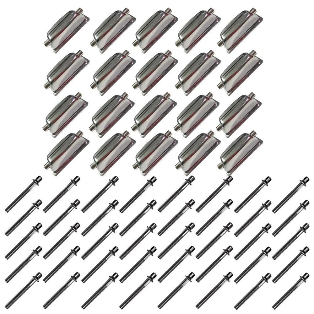 Kit 20 Canoas Tom Caixa Cromo 18.5 + 40 Parafusos 51X 6Mm M6