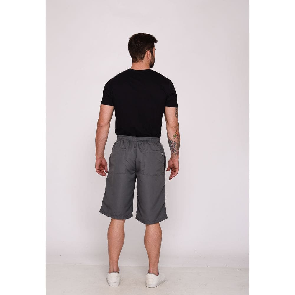Bermuda Masculina Nylon Cinza Escuro