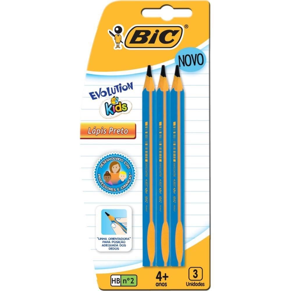 Lápis Preto Jumbo Bic Kids Jumbo Triangular 3unid - Bic