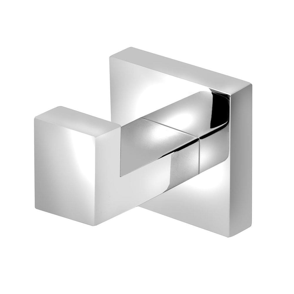 Porta Toalha Cabide P/Banheiro Quadrado Luxo Metal Cromado