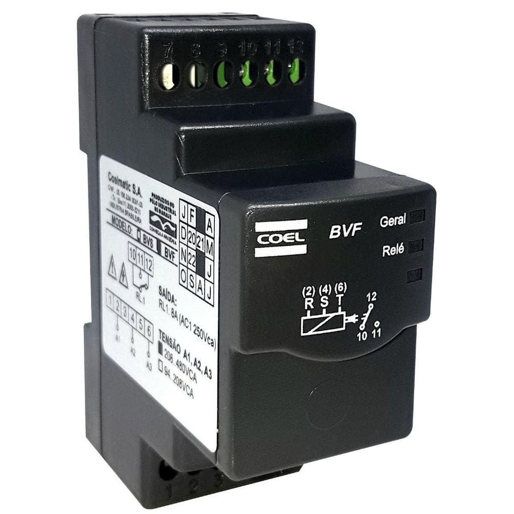 Rele Eletrônico Digital Falta de Fase Coel BVF 208-480Vca