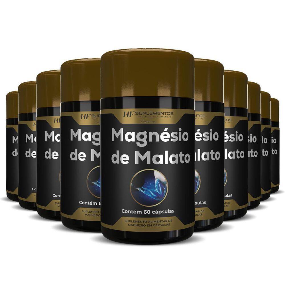10X Magnesio De Malato Premium 60 Caps Hf Suplementos