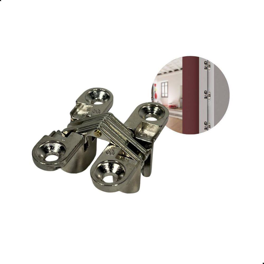 Dobradiça Invisivel 45X12Mm 180 Niquelada Criativa