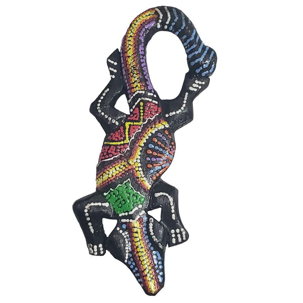 Imã Pintura Dots Madeira Balsa Salamandra 10cm Bali