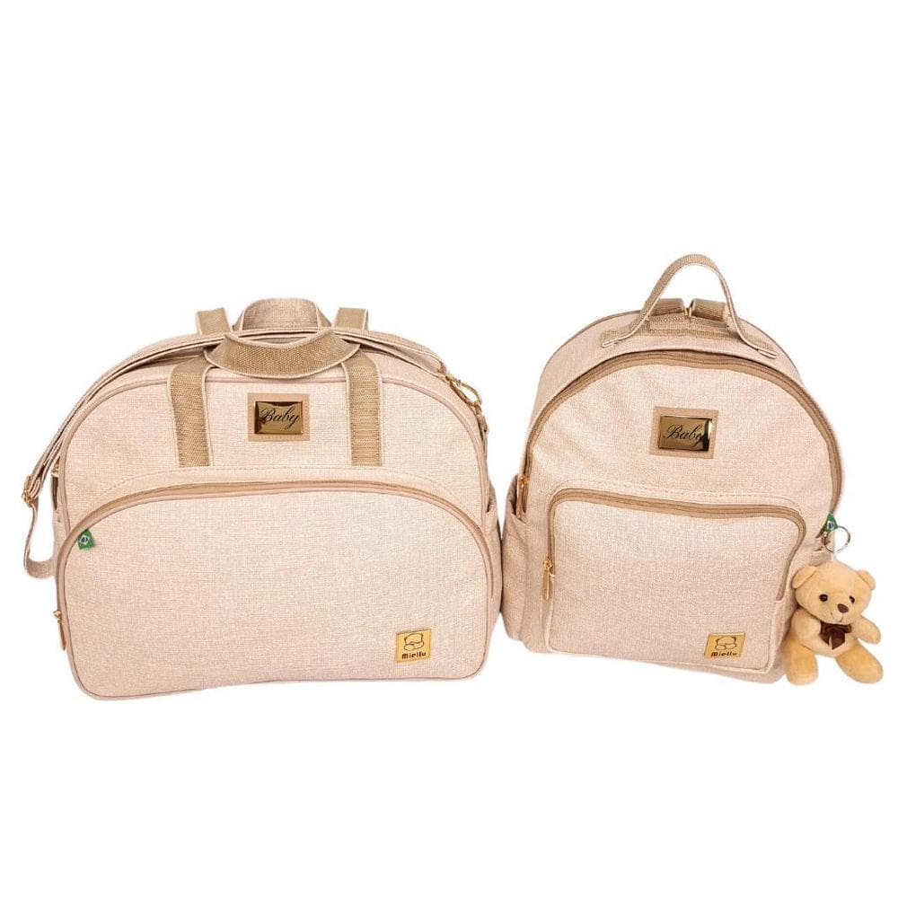 Kit Jeans Bolsa Grande Maternidade Bebe + Mochila + Trocador