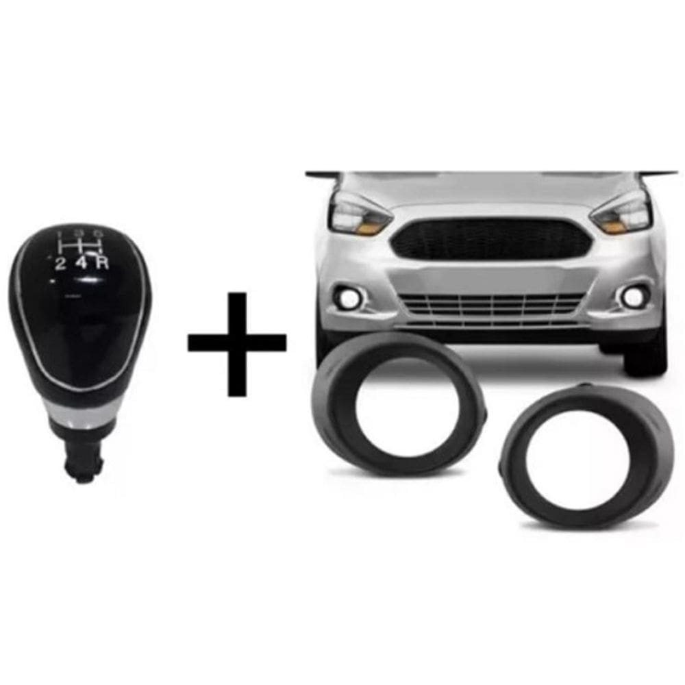 Moldura Milha + Manopla Câmbio Ka Hatch Sedan 2015 A 2018