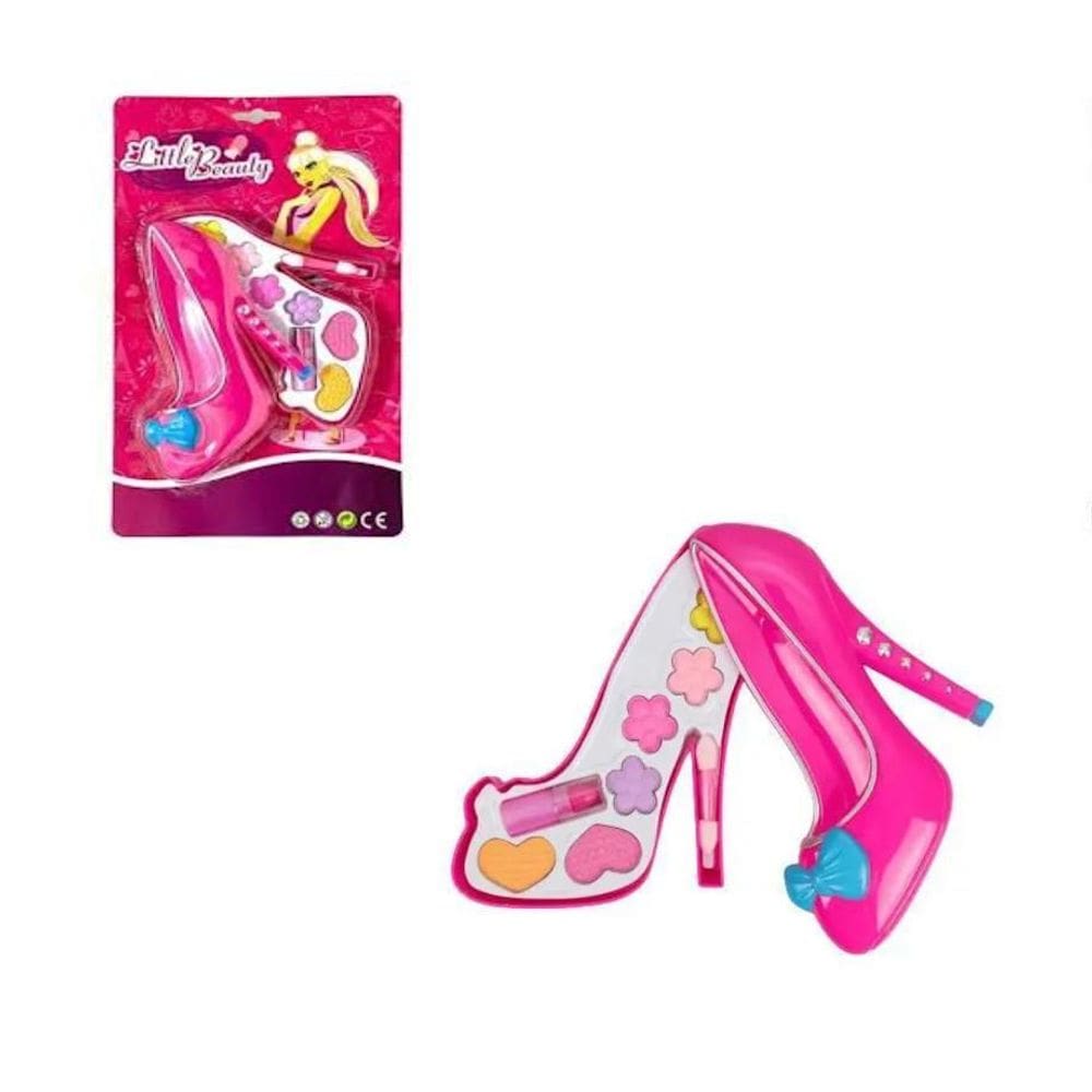 Brinquedo Estojo De Maquiagem Boneca Infantil Sapato Rosa