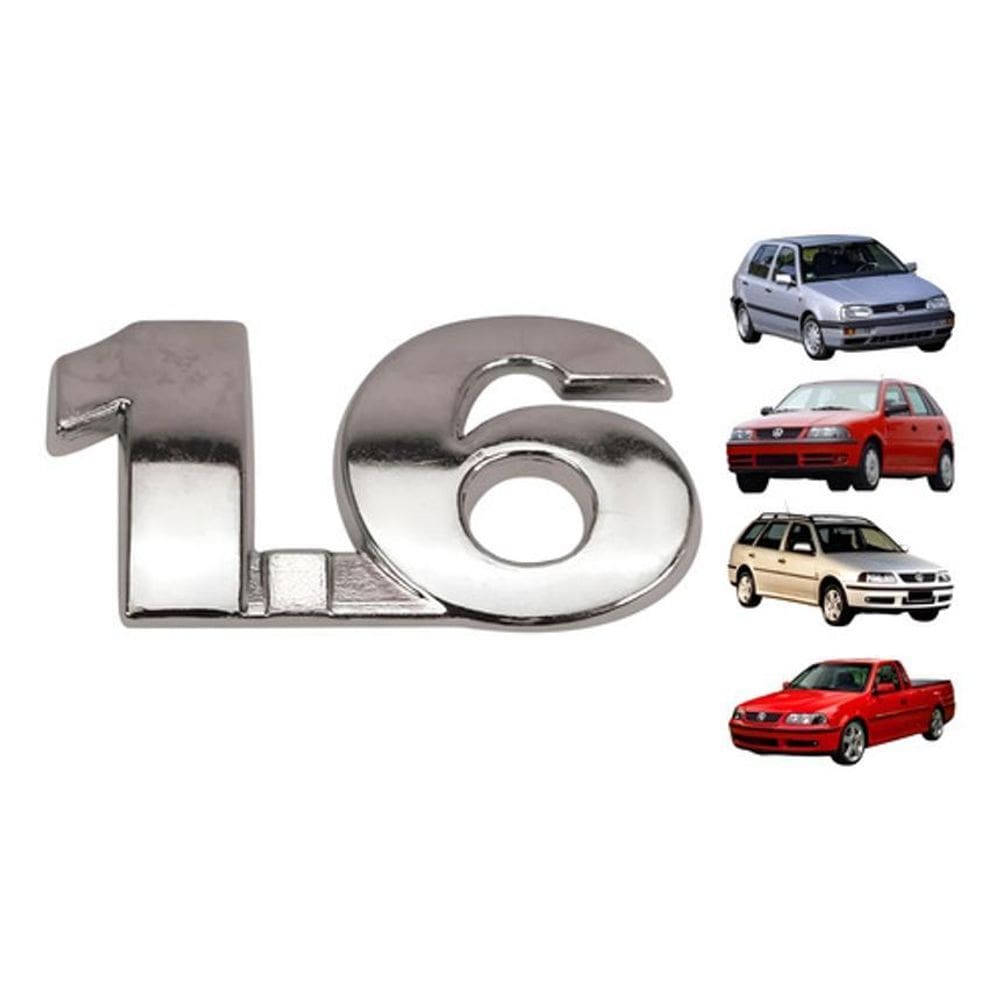 Emblema Cromado 1.6 Vw Gol Parati Saveiro G3 G4 Golf Fox