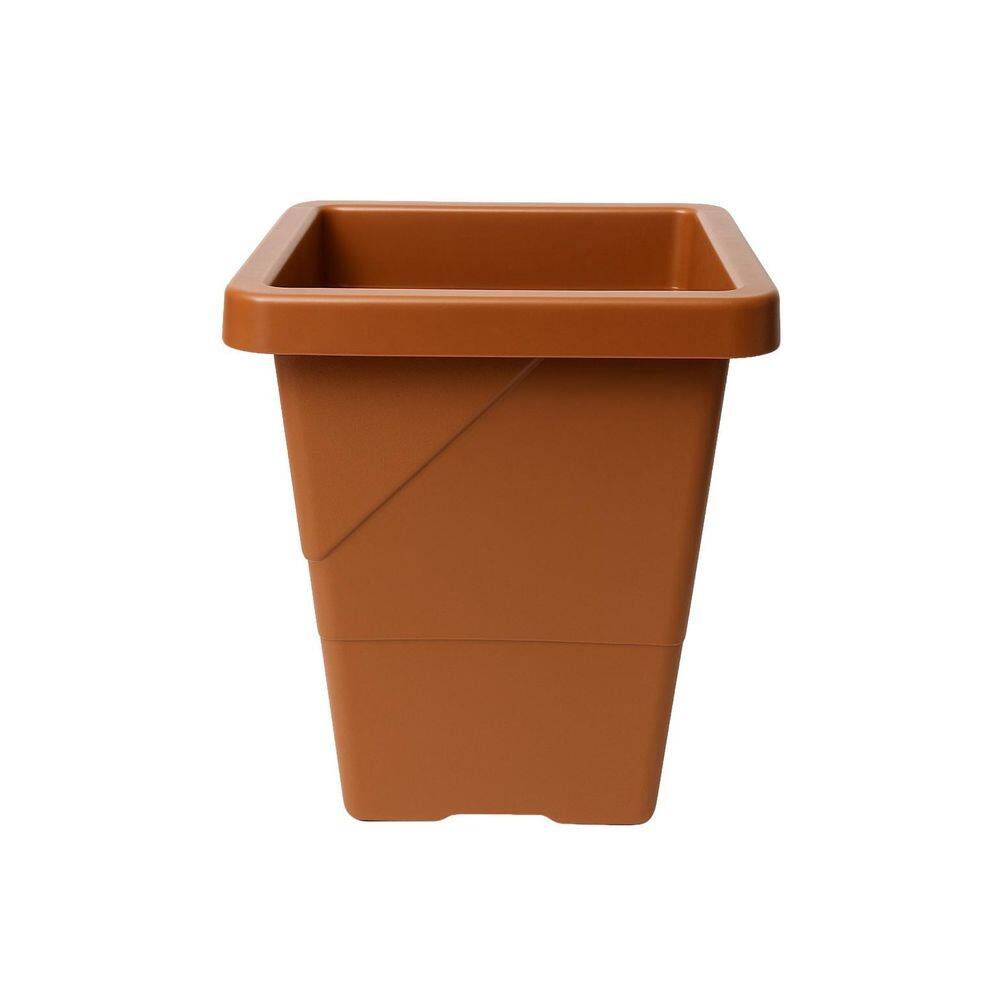 Melhor Vaso Plástico Reciclável Quadrado Terracota Jardim