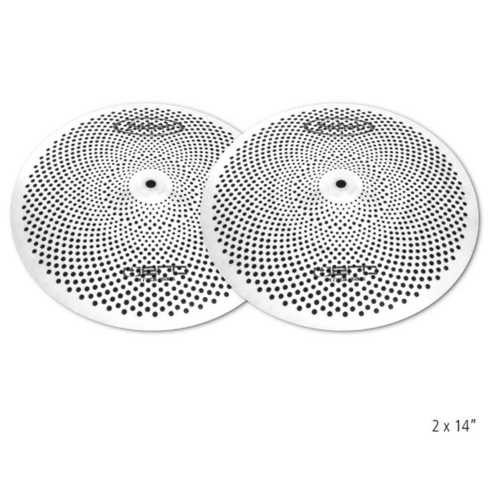 Par Chimbal Prato 14 Silent Aço Escovado Hero Mute Turbo