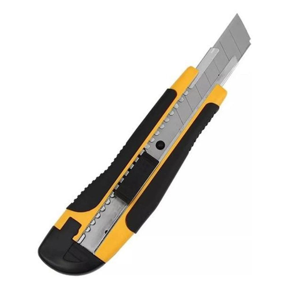 Estilete Profissional 18Mm Trava Fixa Emborrachado