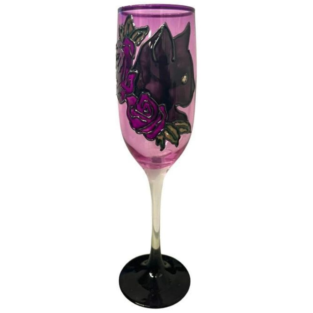 Taça Pomba Gira Roxa Gato Perfil Maria Mulambo Cristal 150Ml