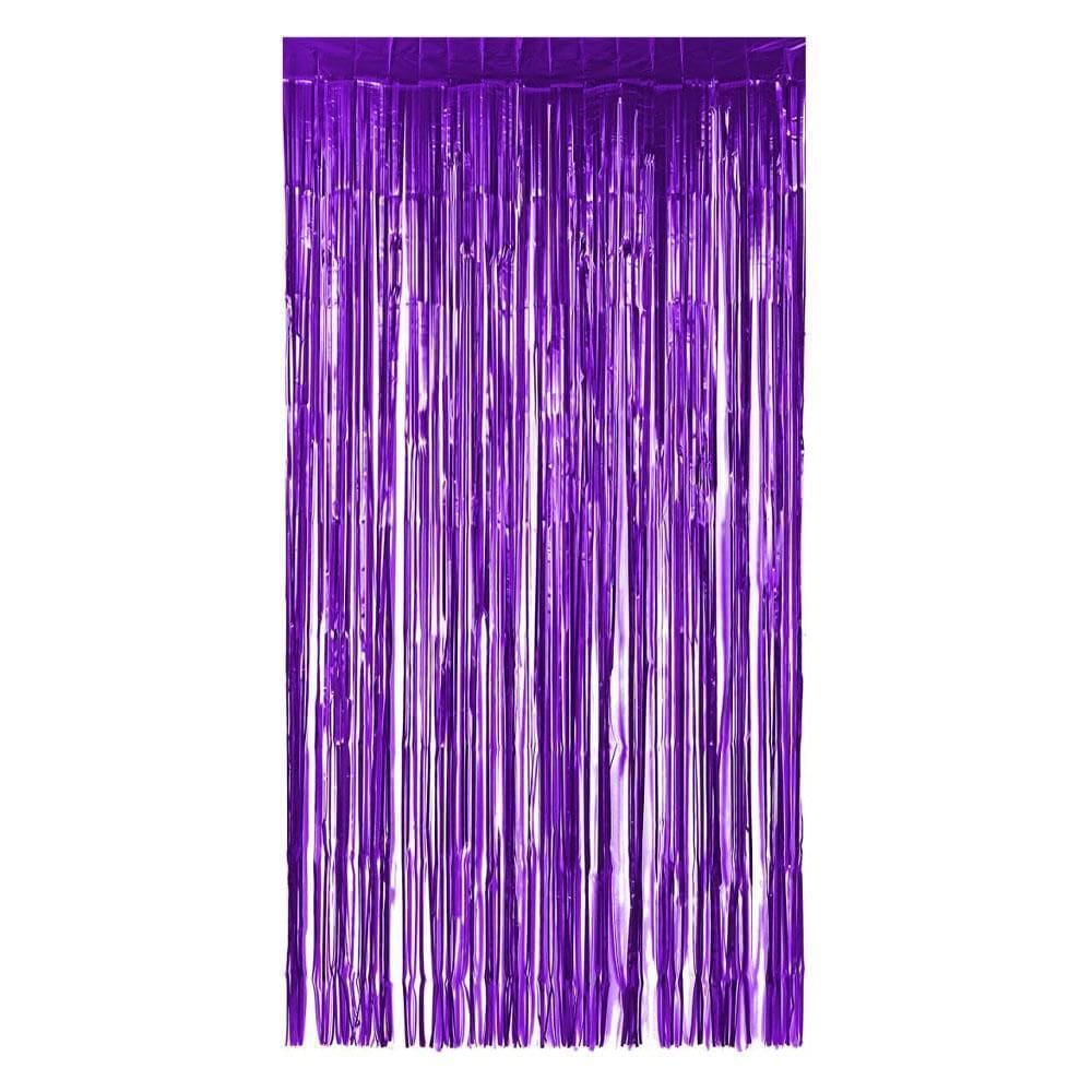 Cortina Metalizada 1X2Mt Roxo Holográfico Decorativa Make+