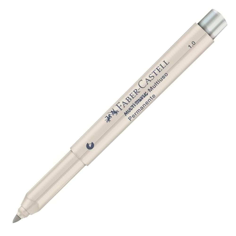Caneta Marcador Permanente Multimark 1.0 Prata Faber Castell