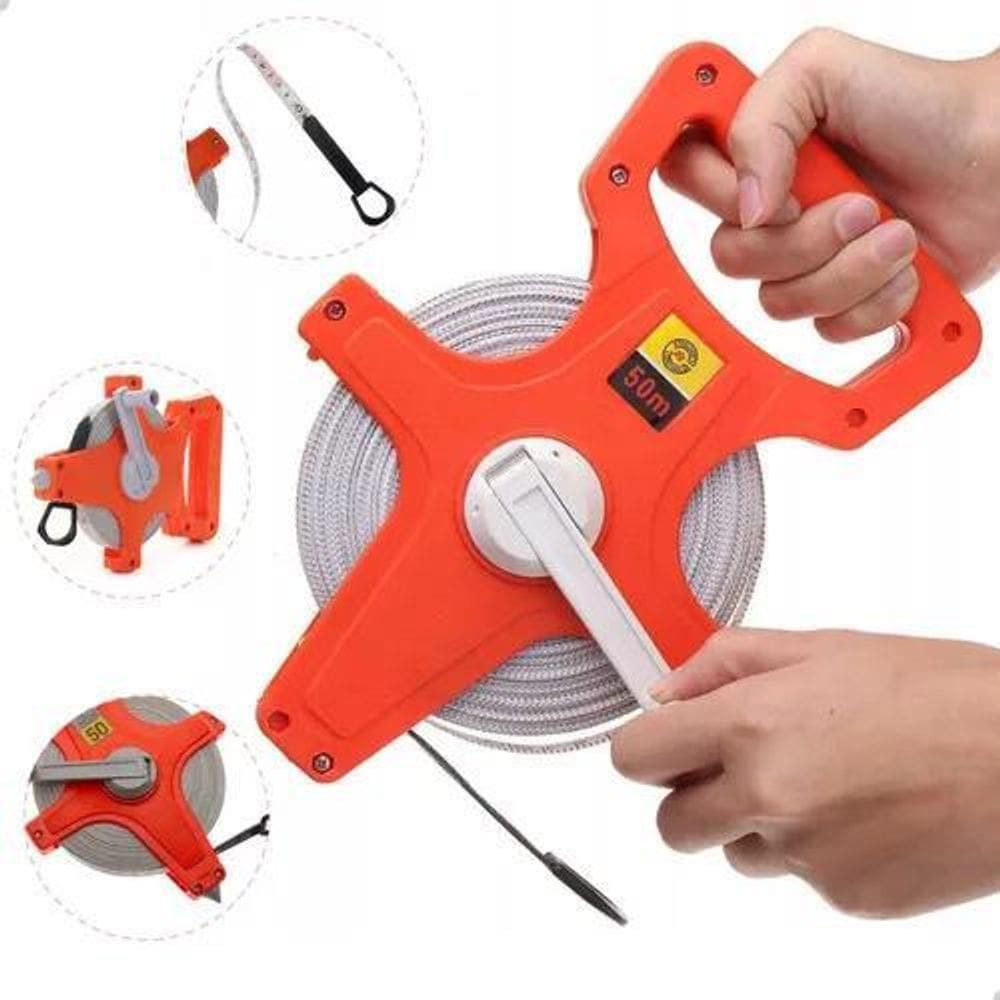 Trena De 50 Metros Fita De Fibra De Vidro Aberta 50M X 14Mm