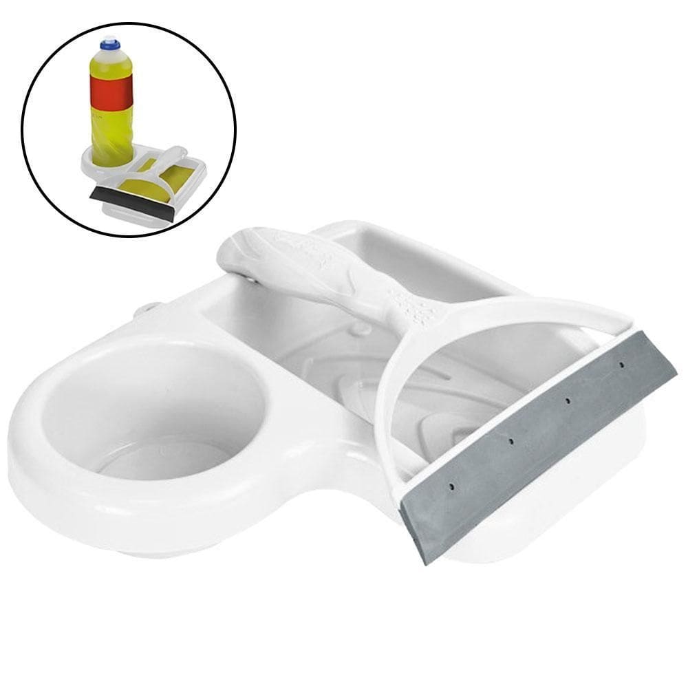 Kit Porta Detergente + Esponja + Rodinho Plástico 18X19X5Cm