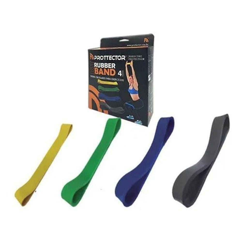 Kit Com 4 Rubber Band Mini Band Faixa Elástica Pilates Fisio